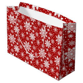 White Snowflakes Seamless Muster Große Geschenktüte