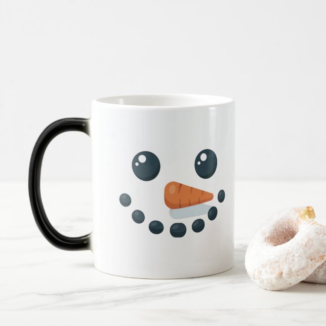 White Snowman Features Carrot Morphing Mug (Avec donut)