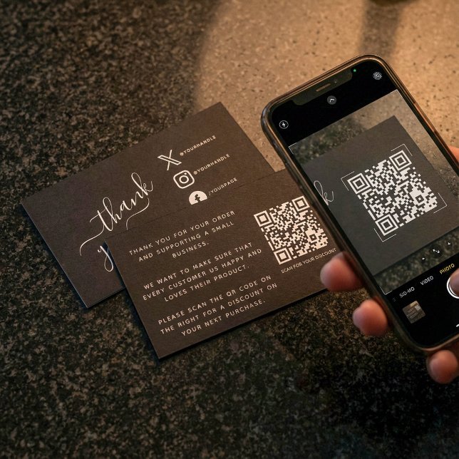 White Social Media Icons Danke Discount Begleitkarte (White social media icons thank you discount enclosure card)