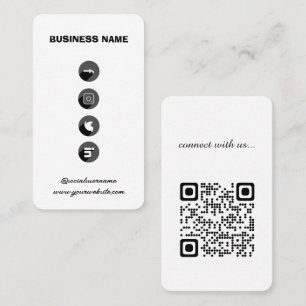 White - Social Media QR Code Business Card Visitenkarte