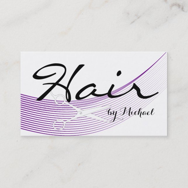 White Solid Hair Stylist Ernennung #8 Terminkarte (Vorderseite)