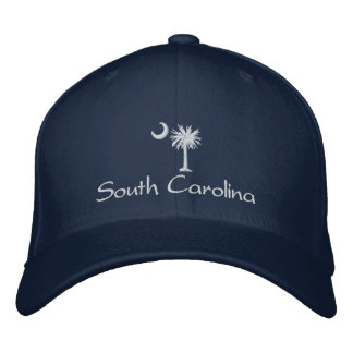 White South Carolina Palmetto Moon bestickter Hut