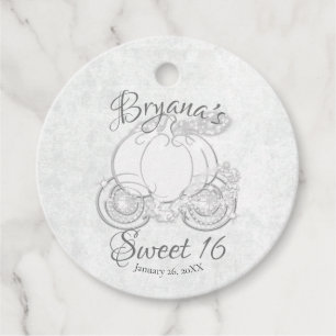 White Sparkling Cinderella Carriage Wedding-Gesche Geschenkanhänger