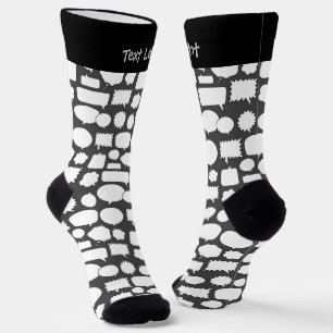 White Speech Bubbles Mustersocken Socken