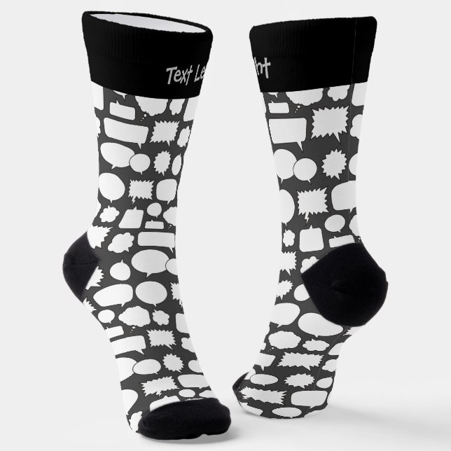 White Speech Bubbles Mustersocken Socken (Gewinkelt)