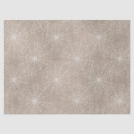 White Spider Webs auf Tan Decoupage Seidenpapier