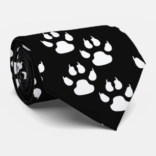 White Sports Mascot CLAW Paw auf schwarz Krawatte