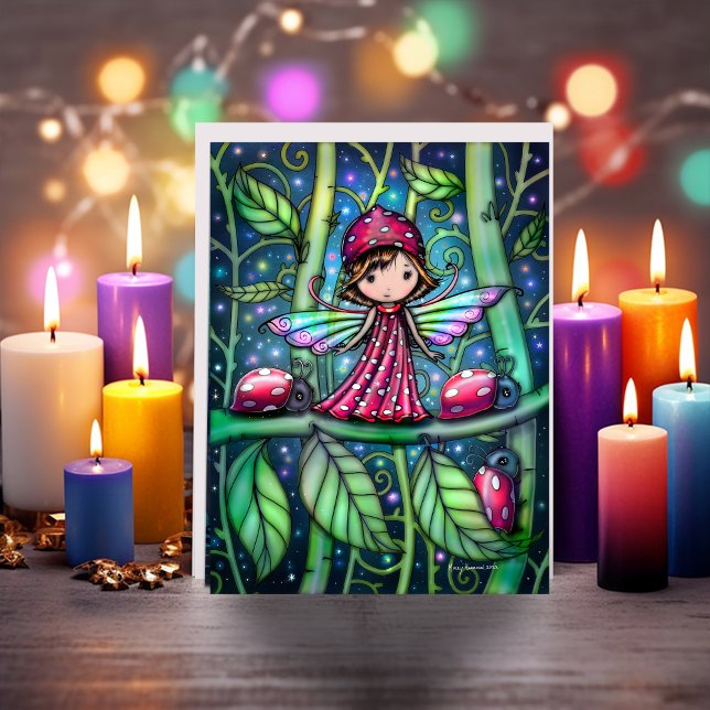 White Spotted Ladybug Fairy Molly Harrison Karte (Von Creator hochgeladen)