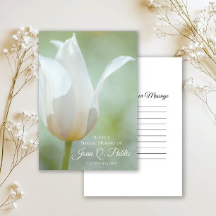 White Spring Tulip Blume gemeinsam Gedächtnisbeerd Mitteilungskarte