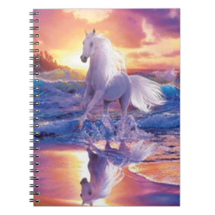 White Stallion Spiral Notebook Notizblock