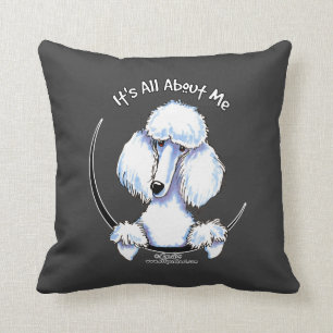 White Standard Poodle IAAM Kissen