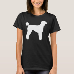 White Standard Poodle Silhouette T-Shirt