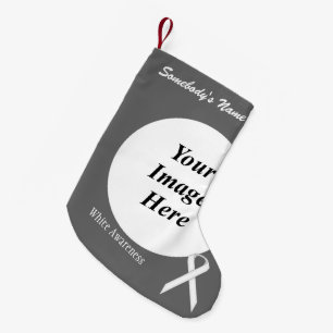 White Standard Ribbon Template von Kenneth Yoncich Kleiner Weihnachtsstrumpf