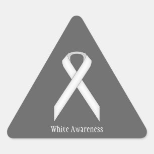 White Standard Ribbon von Kenneth Yoncich Dreieckiger Aufkleber