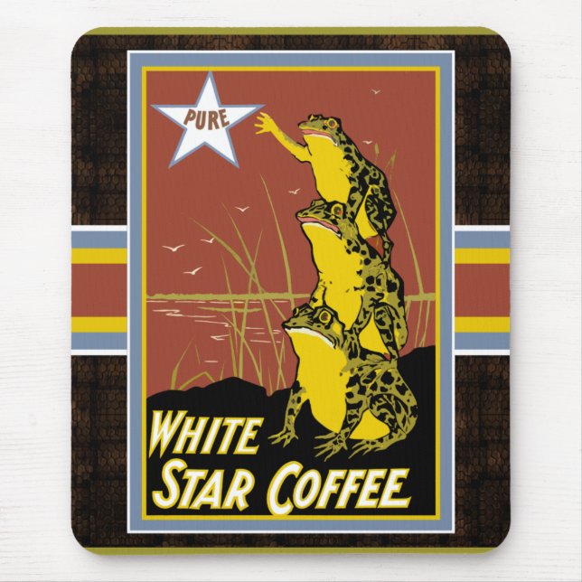 White Star Coffee Frosch Mousepad (Vorne)