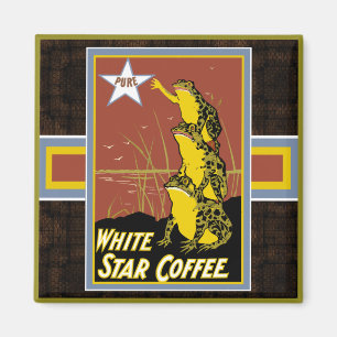 White Star Frosch Kaffee Magnet