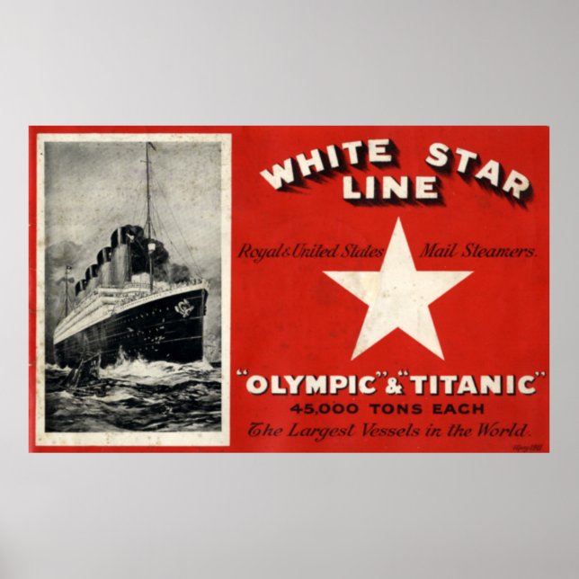 White Star Line Olympic and Titanic Poster (Vorne)