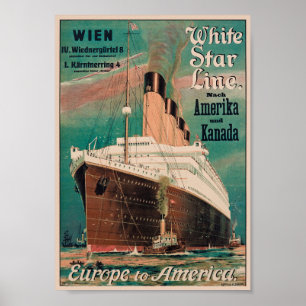 White Star Line Poster vintage 1914
