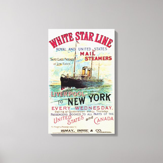 WHITE STAR LINIE OCEAN MAIL STEAMER LEINWANDDRUCK (Vorderseite)