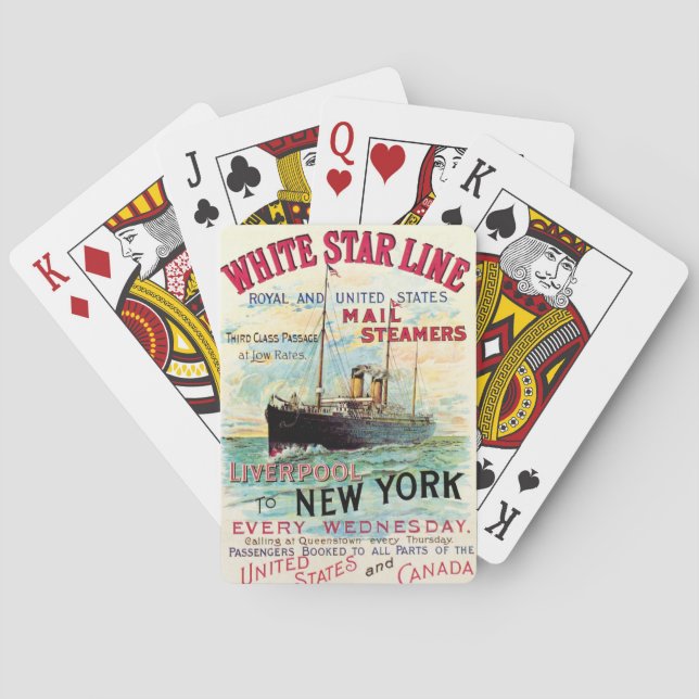 WHITE STAR LINIE OCEAN MAIL STEAMER SPIELKARTEN (Rückseite)