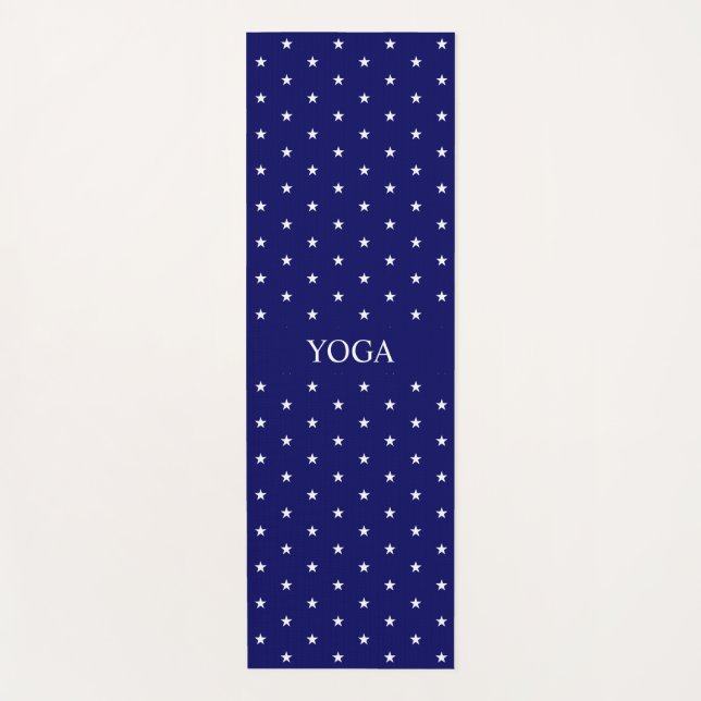 White Star Muster für Navy Blue Yogamatte (Vorderseite)