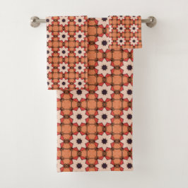 White star shape on an orange background badhandtuch set