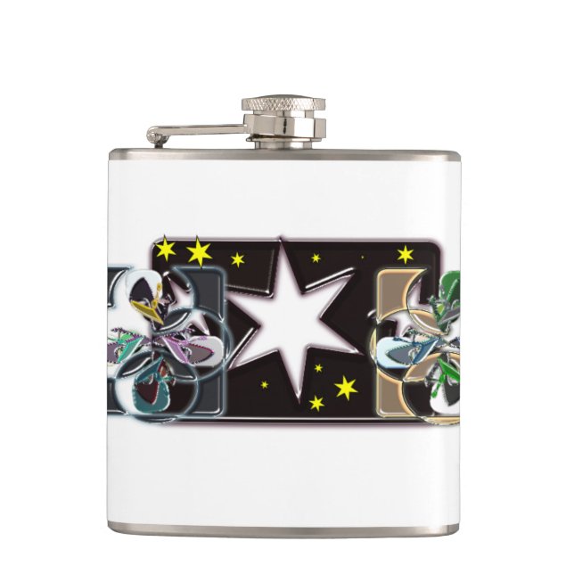 White Star Vinyl Wrapped Flask Flachmann (Vorderseite)