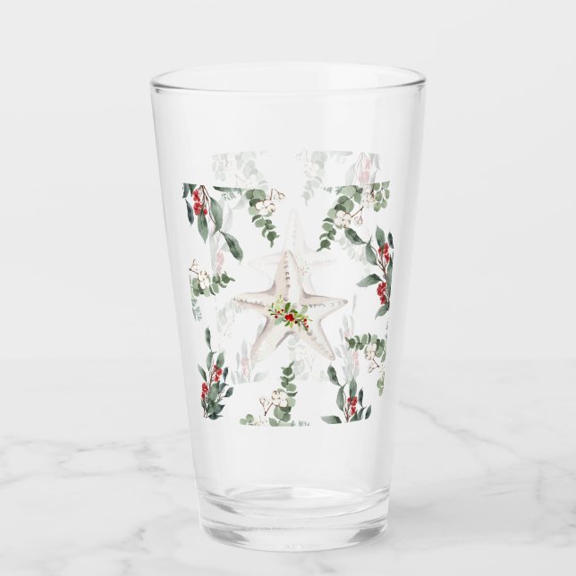 White Starfish Weihnachtsfest Glas (Vorderseite)