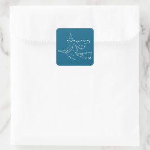 White Starry Hexe Halloween Quadratischer Aufkleber