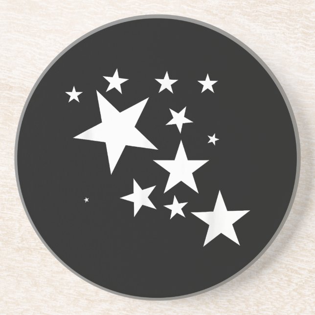 White-Stars-Kostümgeschenk im Star-Design Getränkeuntersetzer (Vorne)