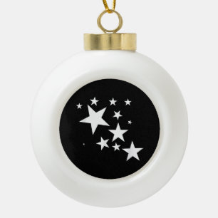 White-Stars-Kostümgeschenk im Star-Design Keramik Kugel-Ornament