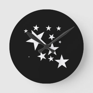 White-Stars-Kostümgeschenk im Star-Design Runde Wanduhr