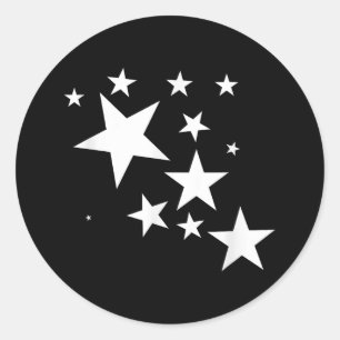 White-Stars-Kostümgeschenk im Star-Design Runder Aufkleber