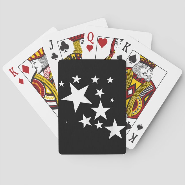 White-Stars-Kostümgeschenk im Star-Design Spielkarten (Rückseite)