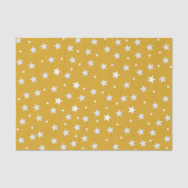 White Stars on Color Gold Seidenpapier