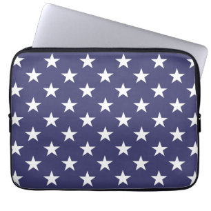 White Stars Patriotic American Flag Muster Laptopschutzhülle