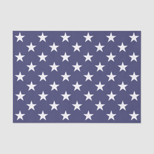 White Stars Patriotic American Flag Muster Seidenpapier (Vorderseite)