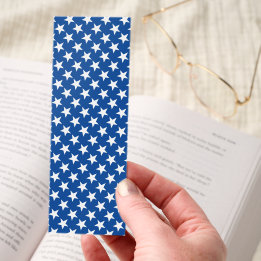 White Stars Pattern on Blue American Flag Theme