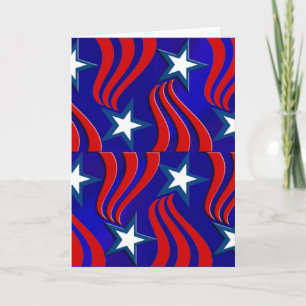 White Stars, Red Stripes and Blue Background Karte