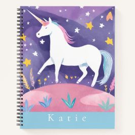 White Stepping Unicorn Elementarart Notizbuch