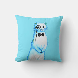 White Store Ermine Niedlich Ferret Lover Kunst, Di Kissen