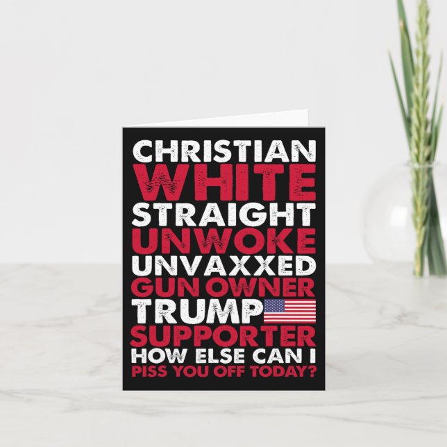 White Straight Unwok Unvaxxed Trump Unterstützer d Karte (Vorderseite)