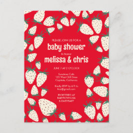 White Strawberry Niedlich Pineberry CUSTOM BABY SH Einladungspostkarte