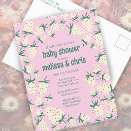White Strawberry Niedlich Pineberry CUSTOM BABY SH Einladungspostkarte