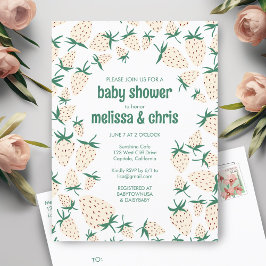 White Strawberry Niedlich Pineberry CUSTOM BABY SH Einladungspostkarte