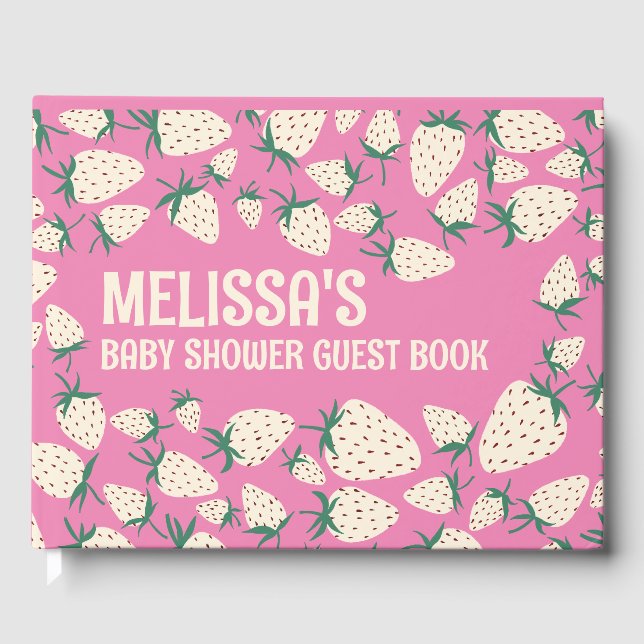 White Strawberry Niedlich Pineberry CUSTOM BABY SH Gästebuch (Vorderseite)