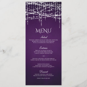 White String Lights - Lila Lichter Menükarte