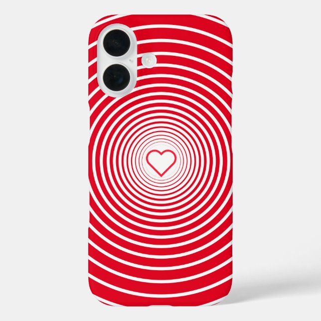White Striped Red iPhone Case mit Herz (Rückseite)