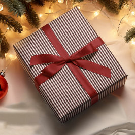 White Stripes Weihnachtsfarbe Eleganter einfacher  Geschenkpapier