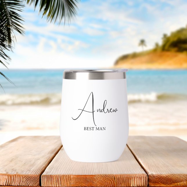 White Stylish Name Wedding Trauzeuge (Strand)